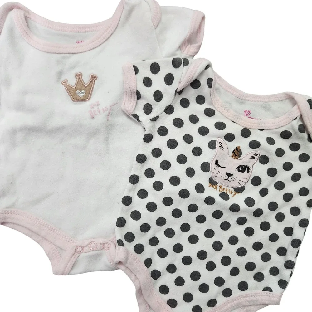 Baby 0-3 Month Lot of 5 items‎ Pajamas, Bodysuits Carters Betsey Johnson Baby